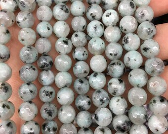 8mm natural lotus jasper beads, round faceted beads, loose gemstone beads, jasper stone beads in bulk 15''
