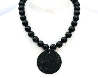 Black Necklace, Chunky necklace, Statement necklace, Beaded necklace, Bead necklace, Black Choker, Design necklace, Gift for her, For mom