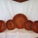 Parquet bowls, vintage salad bowls, retro wood bowls, weaved wooden bowls, farm house kitchen, parquet, wooden dishes, serving bowls