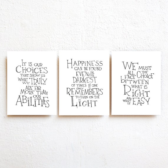 harry potter print albus dumbledore quotes wall decor set of