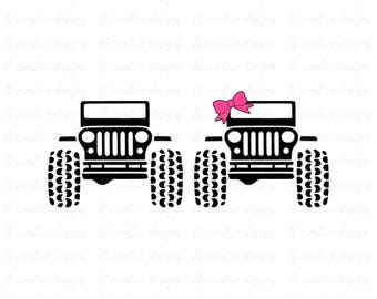 Jeep SVG, Jeep Girl SVG, Jeep Bow Svg, SVG Files, Cricut Cut Files, Silhouette Cut Files