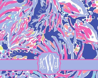 Lilly Pulitzer personalized folded note cards, Lilly Pulitzer stationery, Thank You Notes