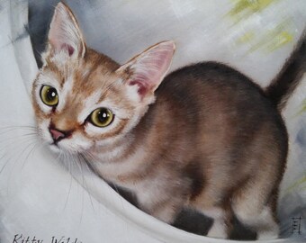 Portrait of the Kitty Oil Painting Cat