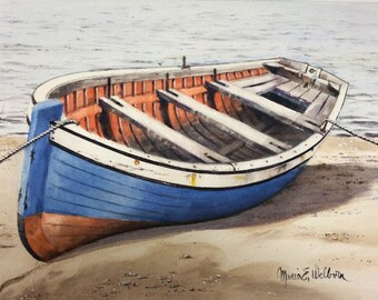 Row boat painting | Etsy