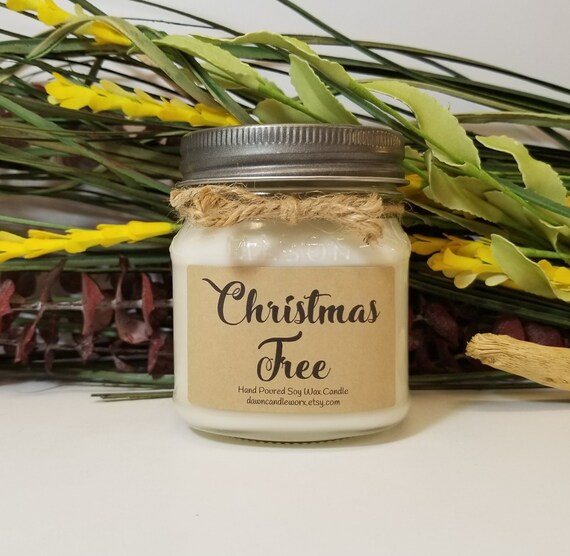 8 oz Christmas Tree Scented Soy Candle Holiday Candle