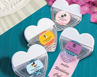 48 Personalized Heart Shaped Memo Clip Favors - Set of 48
