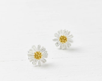 Sterling Silver Daisy Earrings