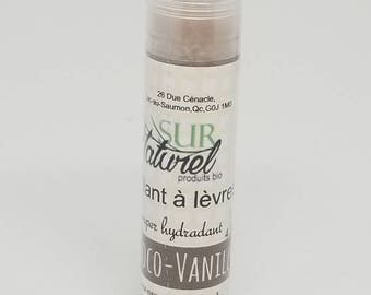 Choco-vanilla chocolate colored lip balm gloss