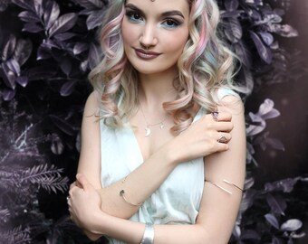 Elegant Armlet in Brass, Copper or Eco Sterling Silver,