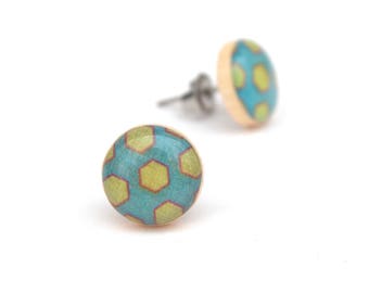 Turquoise Blue Stud earrings, Hypoallergenic earrings, Gift for her