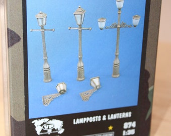 Verlinden Productions Lampposts & Lanterns Resin Model Kit -- 1/35 -- Resin Parts, Photo Etch -- Verlinden, Belgium