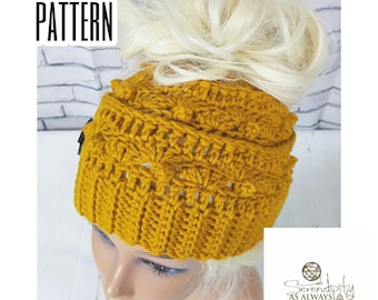 Crochet Pattern Messy Bun Beanie | Ponytail Beanie Crochet Pattern | Crochet Pattern Messy Bun Hat | Ponytail Hat Pattern | PDF Download