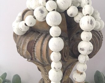Farmhouse Beads | Farmhouse Decor | Home Decor Beads | Wood Beads | Wood Bead Garland