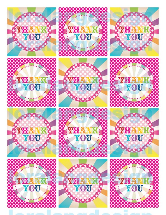 diy printable rainbow birthday party favor tags instant