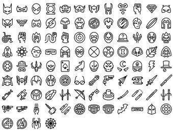 SUPERHEROES ICONS SVG Clipart Green Lantern Captain America Catwoman Ironman Venom Cyclops Ghost Rider Dr Doom Human Torch Avengers Ghost