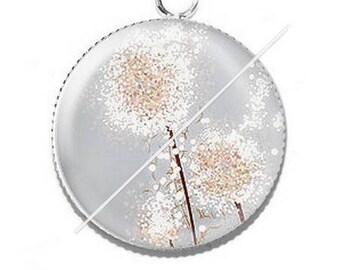 Pendentif cabochon résine pissenlit 2