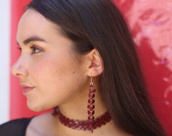 Hand Made Recycled Disco Glomesh Mesh Dangle Earrings