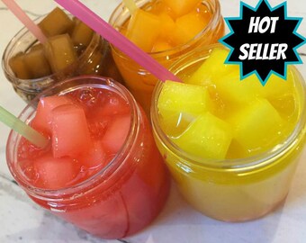 SLIME COLA soda pop Scented Jelly Cube Made in USA scent 2 4 8 ounce oz clear cheap best selling free candy + extra option Strawberry cream
