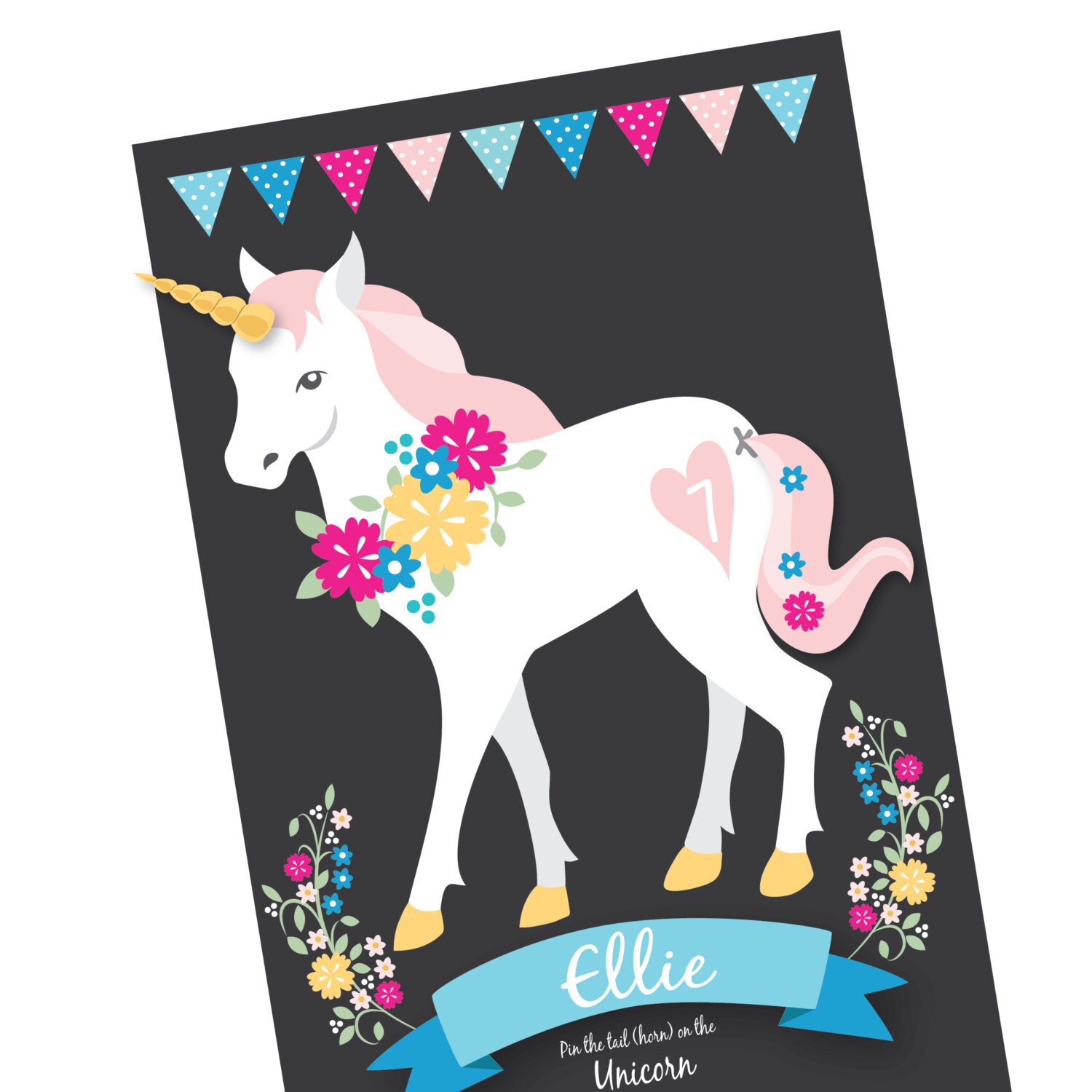 pin the tail horn on the unicorn party game diy party
