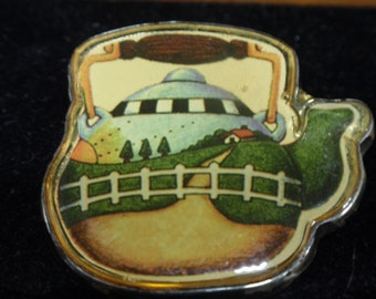 Meink Sterling and Lucite Teapot Brooch