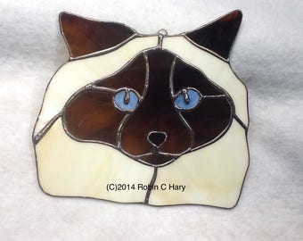 Himalayan Cat Stained Glass Sun Catcher