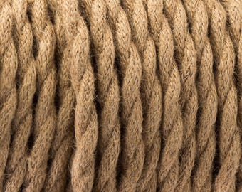 3 Core Vintage Brown 0.75mm Flexible Cable - Braided Twisted Fabric Lighting Cord