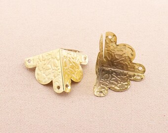8PCS Conners,Gold 42*30mm Corner Decorative Corner Bracket Jewelry Box Wooden Case Decorative Leg Corner Protector