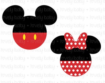 Minnie and Mickey Mouse disney Love SVG ONESIE, Cuttable File, dxf, eps, jpg, png, svg, Baby Girl, Baby Boy, Cricut, Silhouette, Instant