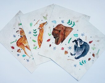 Forest Critters Postcard Set