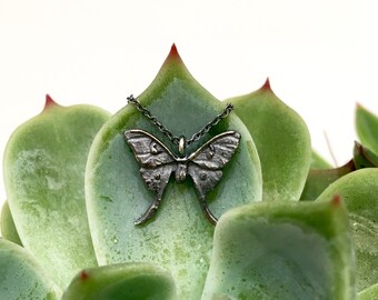 Tiny Luna Moth Necklace