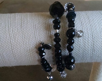 Black and Silver wrap around bracelet