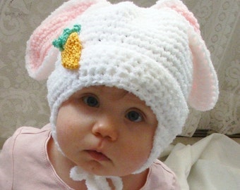 Fluffy Bunny Hat PDF Crochet Pattern for Infants to Adults 278