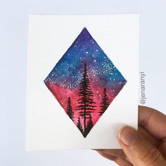 ORIGINAL Watercolor Galaxy Painting Diamond Painting Galaxy