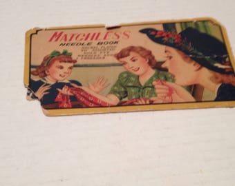 Vintage Multicolored Needle case with Needles