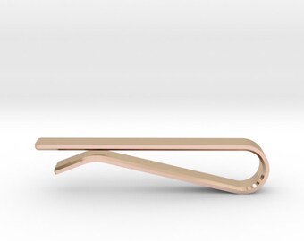 Rose Gold Tie Bar | 3D Printed Clip Pin & Cufflinks | Available as Sets