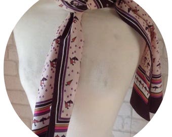 Vintage 70's 'St Michael's' Umbrella Patterned Long Scarf
