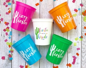 Let's Fiesta | Fiesta Bachelorette Party | Bachelorette Party Cups | Bachelorette Stadium Cups | Fiesta Cups | Cactus Cups