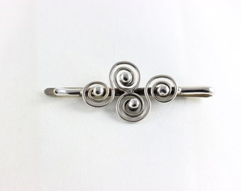 Vintage Sterling Silver Hair Pin Swirl Design