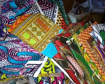 African Fabric, Half Yard Scrap Bags - NEW African prints added, cotton fabric remnants - Destash from Painted Threads
