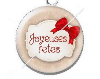 Pendant cabochon resin Merry Christmas happy holidays 6