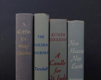 Gray Shades Vintage Books / Book Decor / Instant Library / Book Bundle / Decorative Books /Photo Prop/ Home Decorating / Books to Decorate