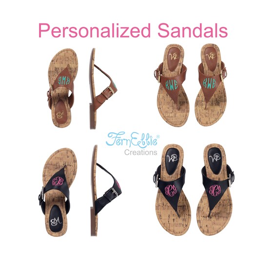 Personalized Sandals, Monogrammed Sandals, Momogram Sandals, Flip Flop
