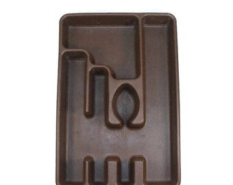 Rubbermaid Cutlery Tray Drawer Organizer Flatware Tray BROWN Vintage Kitchen
