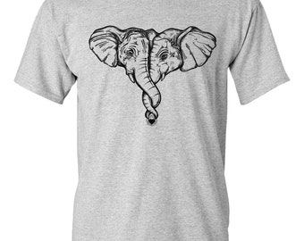 CLEARANCE, Hugging Elephants Tshirt, Elephants In Love T Shirt, Safari Animal, Elephant Tee, sm-5xl plus size