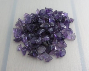 110 Amethyst Chips, Purple Amethyst Gemstones, Bead Destash