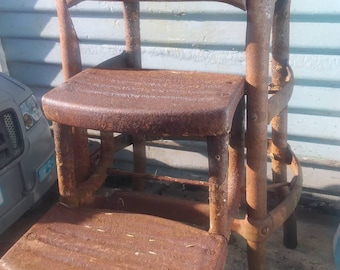 Way rad working antique vintage collapsible step stool