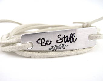 Be Still Bracelet, Psalm 46:10 Christian Jewelry, Inspirational Wrap Bracelet, Comfort Bible Verse Gift, Religious Jewelry