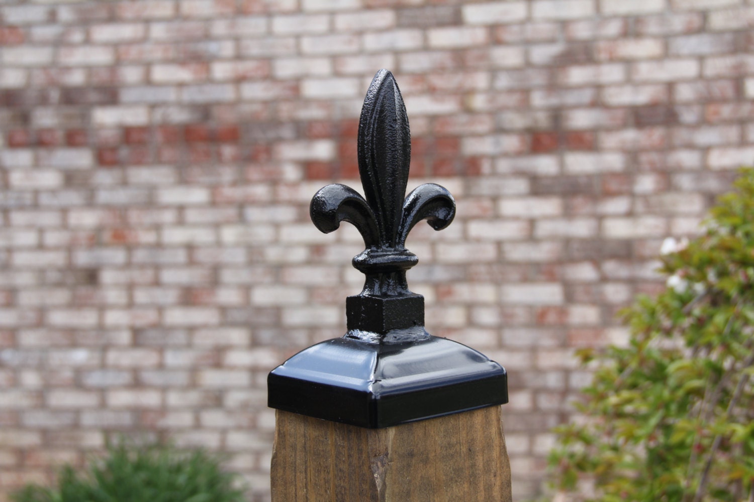 4x4 wood post cap Wrought Iron Fluer De Lis post top caps