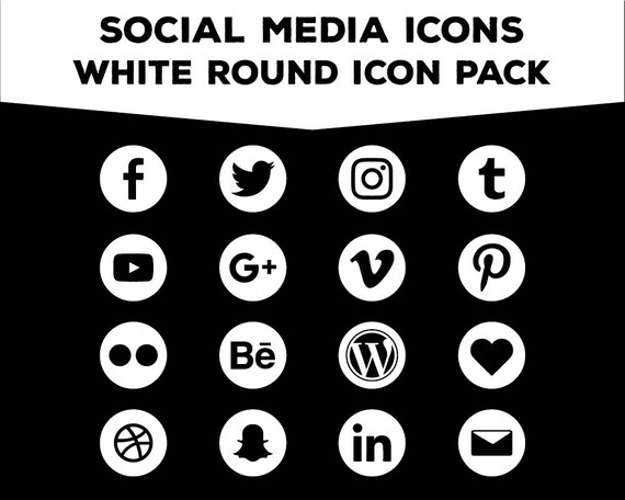 Icônes de médias sociaux rond blanc png pour Web Blog et