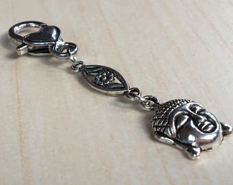 Heart Flower Buddha - Accessory Buddha - Yoga Japa Mala - Spiritual Keychain - Mini Gift - Unique for Her Him - Mens Keychain - Teacher Yoga